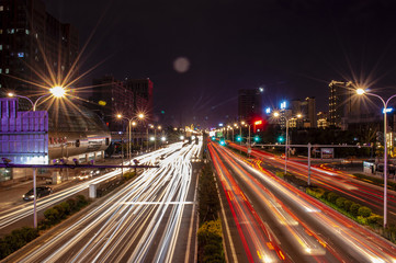 Fototapeta na wymiar China Changchun Expressway night scene
