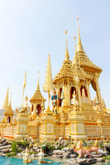 Fototapeta premium Bangkok, Thailand - November 04, 2017; Closeup The supplementary architecture around Royal Crematorium in thailand at November 04, 2017