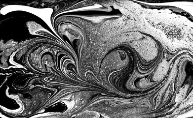 Marble abstract acrylic background. Natural black marbling artwork texture.
