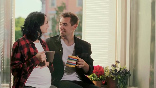 Couple enjoying waiting for the first-born