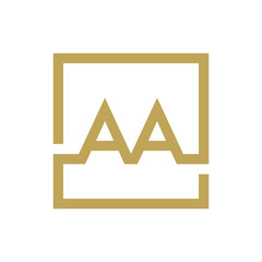 AA letter logo line square