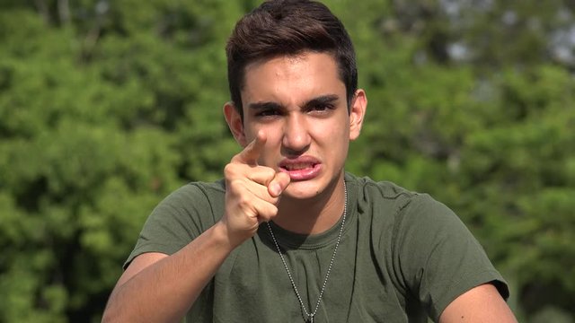 Angry Male Hispanic Teenage Soldier Recruit