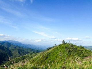 Obraz premium Mountain View, Landscape of the valley at Mae Wong National Park, Thailand.
