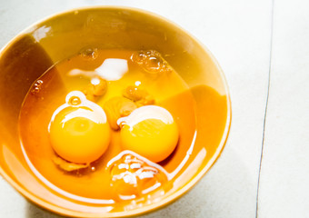 raw eggs in bowl