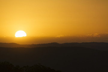 Sunset over the Sunshine Coast hinterland