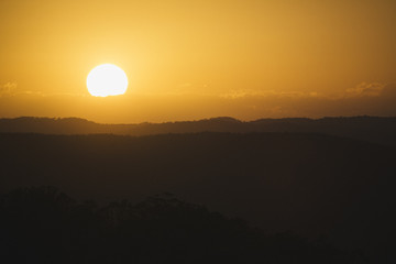 Sunset over the Sunshine Coast hinterland