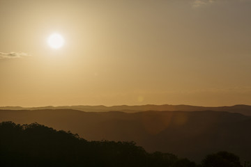 Sunset over the Sunshine Coast hinterland