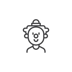 Clown face outline icon. linear style sign for mobile concept and web design. Circus actor simple line vector icon. Symbol, logo illustration. Pixel perfect vector graphics