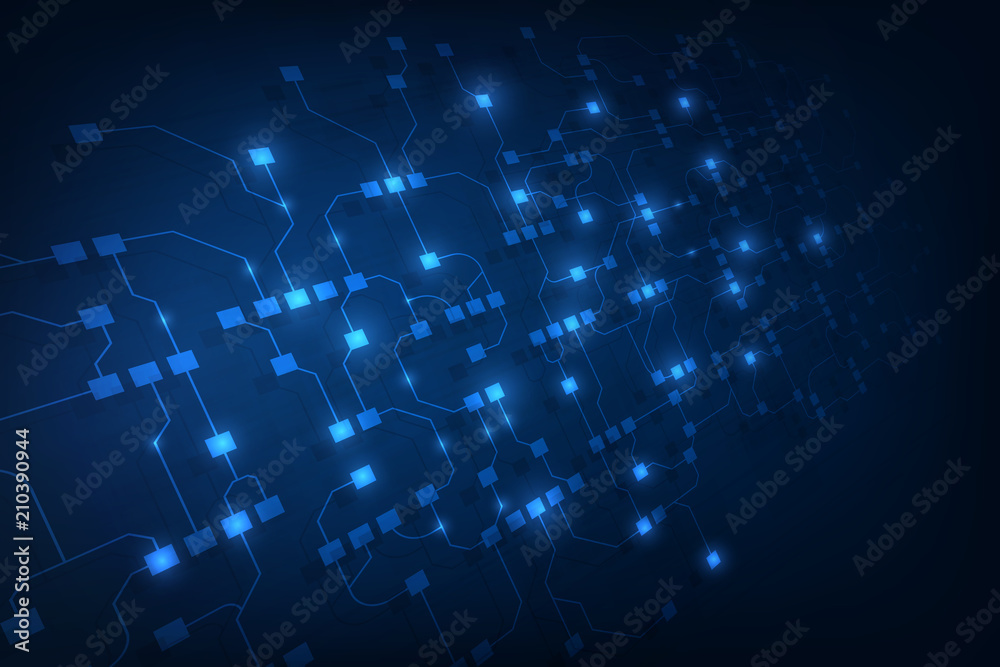 Poster abstract circuit networking blockchain concept background