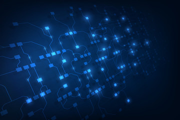 abstract circuit networking blockchain concept background
