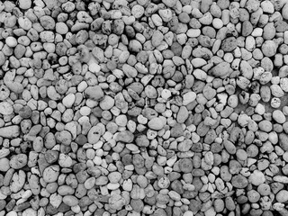 Crushed granite and pebble gravel texture. Black and white concept