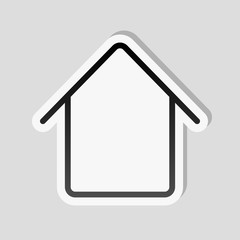 Simple house icon. Linear symbol, thin outline. Sticker style wi