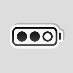 Obraz premium Simple battery, half level. Sticker style with white border and