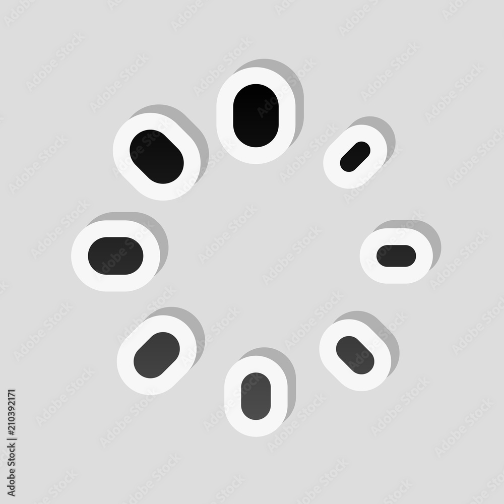 Poster simple loading symbol. sticker style with white border and simpl