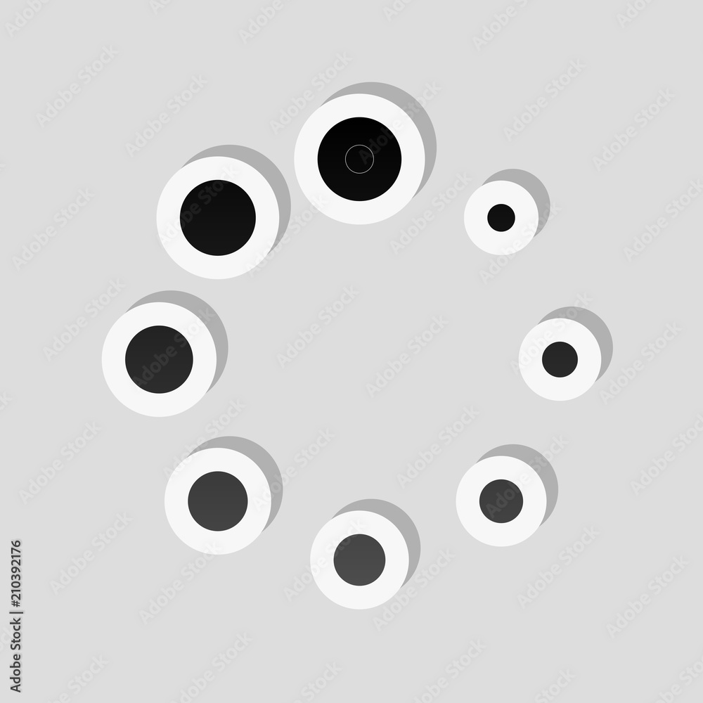Poster simple loading symbol. sticker style with white border and simpl