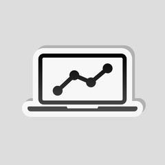 Finance graphic, grow. Sticker style with white border and simpl