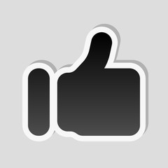 Simple like icon. Social symbol. Sticker style with white border