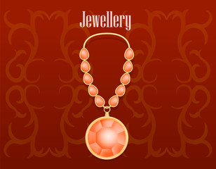 Garnet jewellery concept background. Realistic illustration of garnet jewellery vector concept background for web design