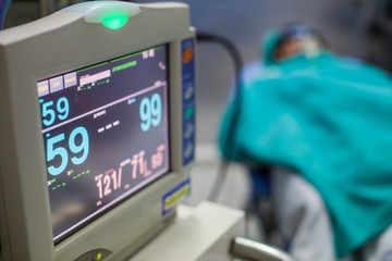 Modern vital sign monitor in the hospital