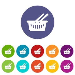 Cart shop icons color set vector for any web design on white background