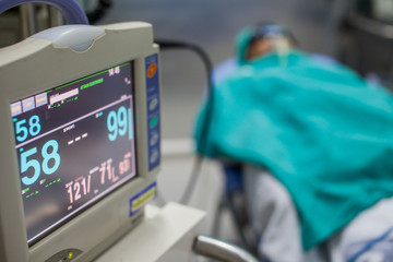 Modern vital sign monitor in the hospital