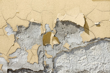 Texture of cracked paint on the wall
