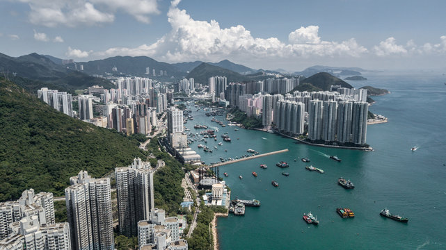 Aerial view of Aberdeen harbour