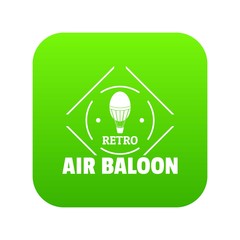 Air balloon icon green vector isolated on white background
