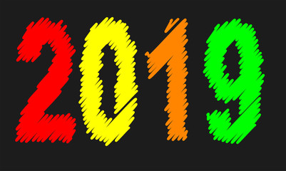 Black 2019 Chalkboard New Year