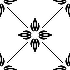 abstract floral seamless pattern with flowers, netting and leaves