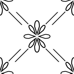 abstract floral seamless pattern with flowers, netting and leaves