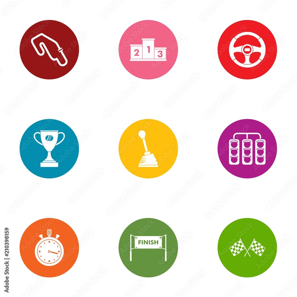 Poster rapid motion icons set. flat set of 9 rapid motion vector icons for web isolated on white background