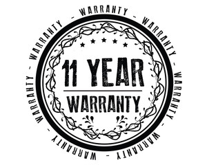 11 years warranty icon vintage rubber stamp guarantee