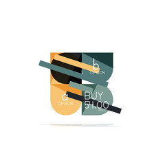 Minimal flat clean abstract option step infographic design element, geometric shapes - round squares, circles and lines layout with sample text