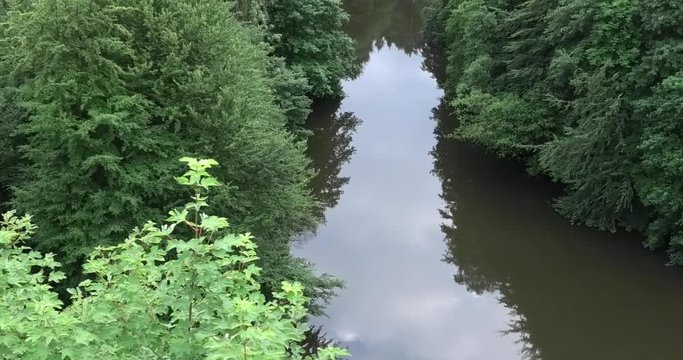 Externsteine, Aussicht von der Plattform aus  auf See und Wald,  Juni 2018 bei Detmold 