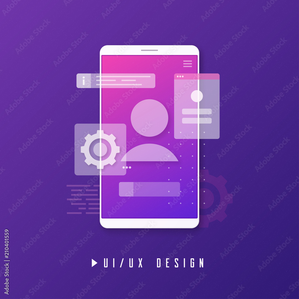 Wall mural mobile ui ux design, app development concept.