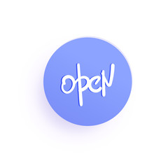 Open banner isolated on white background. Vector illustration.