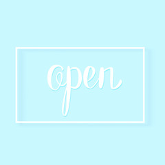 Open banner isolated on white background. Vector illustration.