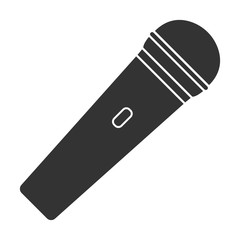 Microphone with button. Vector illustration.