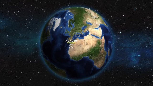 MOROCCO AGADIR ZOOM IN FROM SPACE