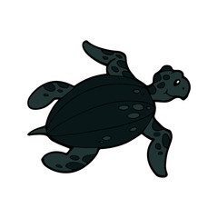 Turtle cartoon illustration isolated on white background for children color book