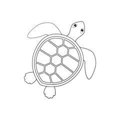 Obraz premium Turtle cartoon illustration isolated on white background for children color book