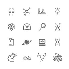 simple science icon set, outline icon use for website and mobile