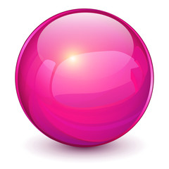 Purple sphere, 3D vector ball.