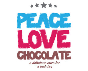 peace love chocolate, a delicious cure for a bad day