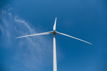 Wind turbines electricity blue sky