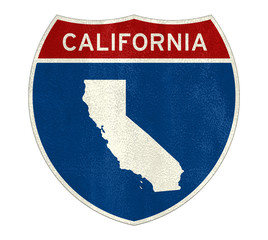 California Interstate road sign map