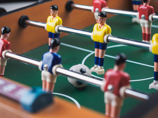 Mini table football foosball soccer with players and ball