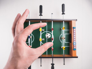 Mini table football foosball soccer with players and ball
