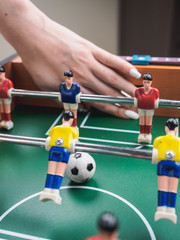 Mini table football foosball soccer. trick cheat gate